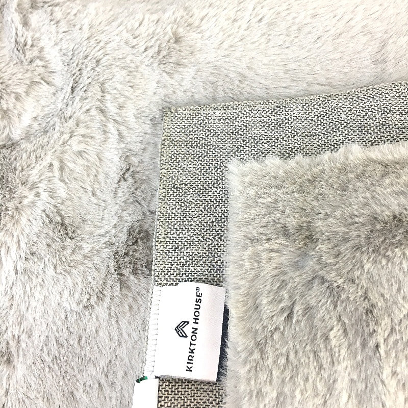 Kirkton House Super Soft Faux Rabbit Fur Plush Silver Grey Floor Rug NEW