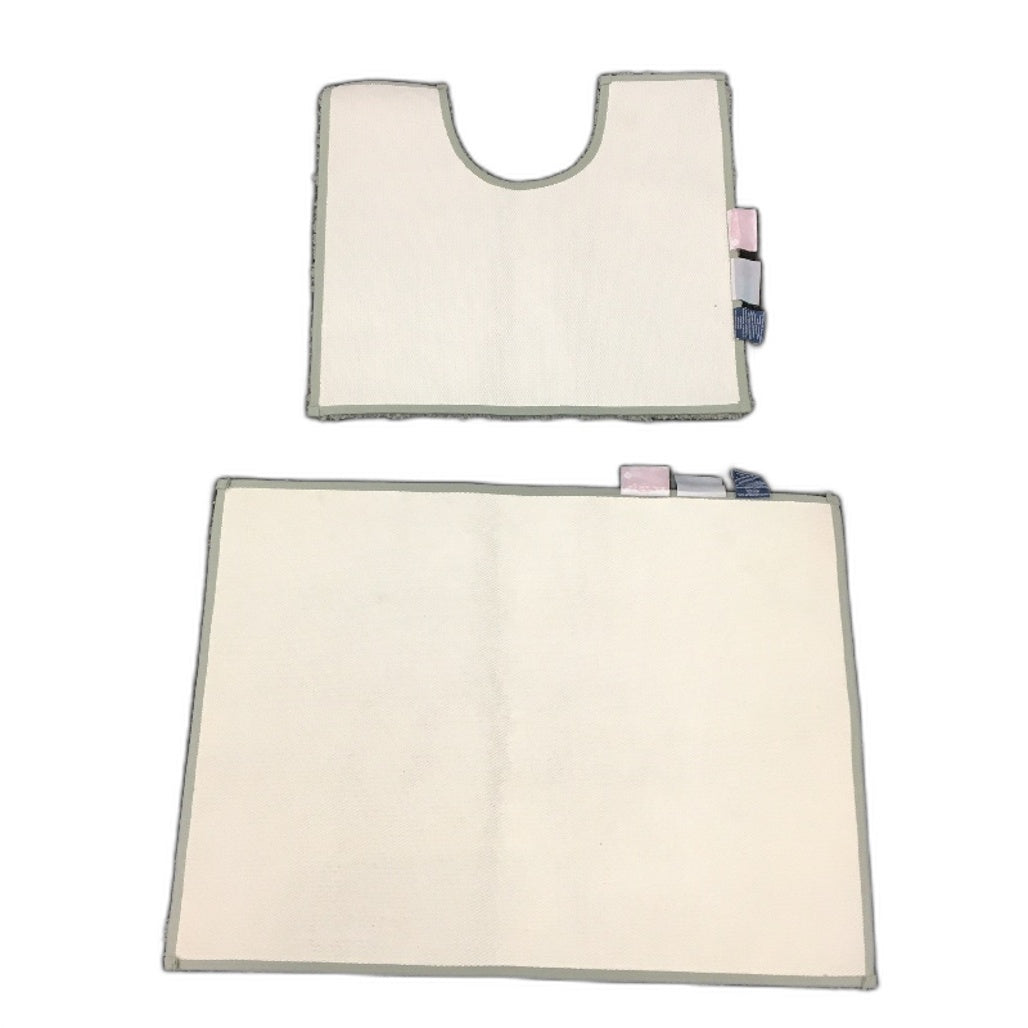 Kirkton House 2pc Mint Green Toilet & Bathroom Microfibre Bath Mat Set NEW