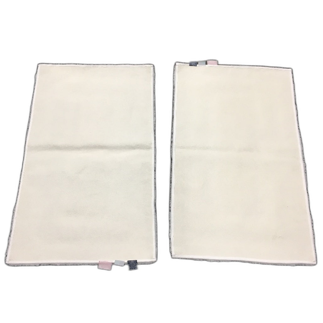 Kirkton House 2pc Bright White Soft Rubber Back Luxury Microfibre Bath Rugs NEW