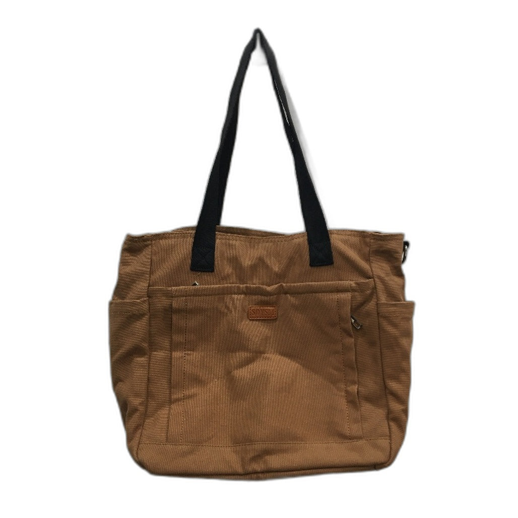 SDYSM Multi Compartment Zip Up Brown Canvas Carry Tote Nappy Bag NEW