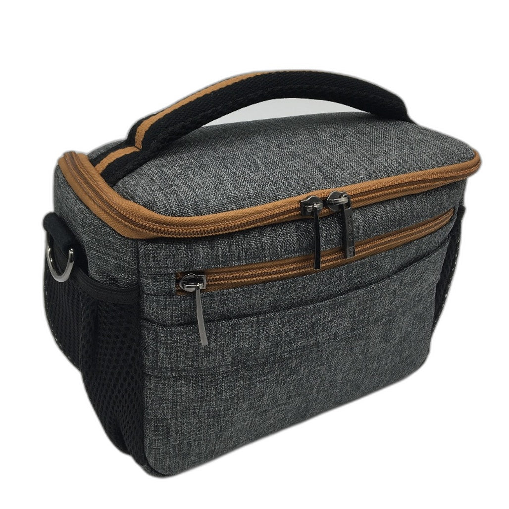 Domiso Grey Canvas Multi Purpose Camera Toiletries Bag With Shoulder Strap NEW