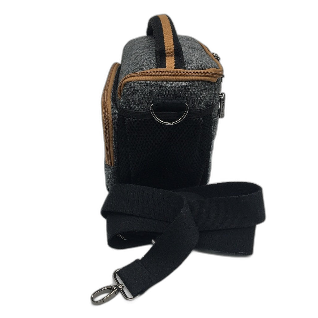 Domiso Grey Canvas Multi Purpose Camera Toiletries Bag With Shoulder Strap NEW