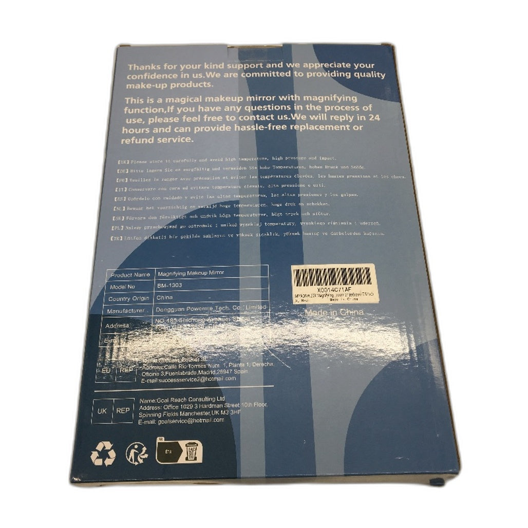 Miyadiva Double Sided 20X Magnifying Makeup Mirror With Stand 360 Rotation NEW