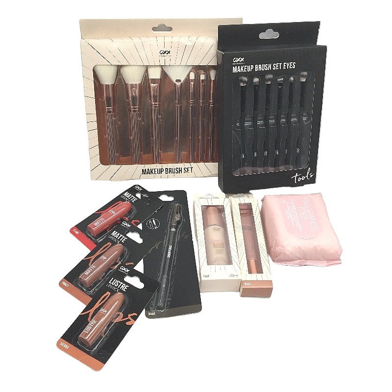 22 Piece BULK LOT- OXX Cosmetics Brush Kits & Assorted Make Up Items NEW