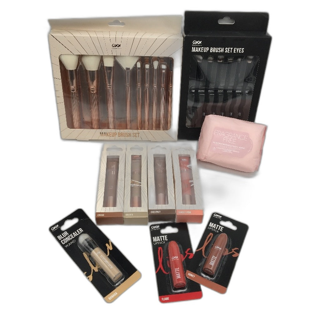 23 Piece BULK LOT- OXX Cosmetics Brush Kits & Assorted Make Up Items NEW