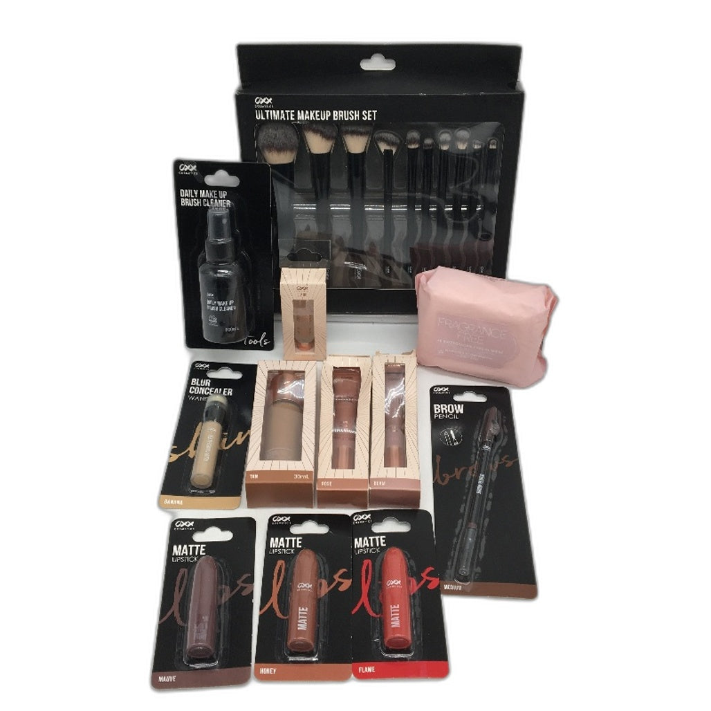 21 Piece BULK LOT- OXX Cosmetics Brush Kits & Assorted Make Up Items NEW
