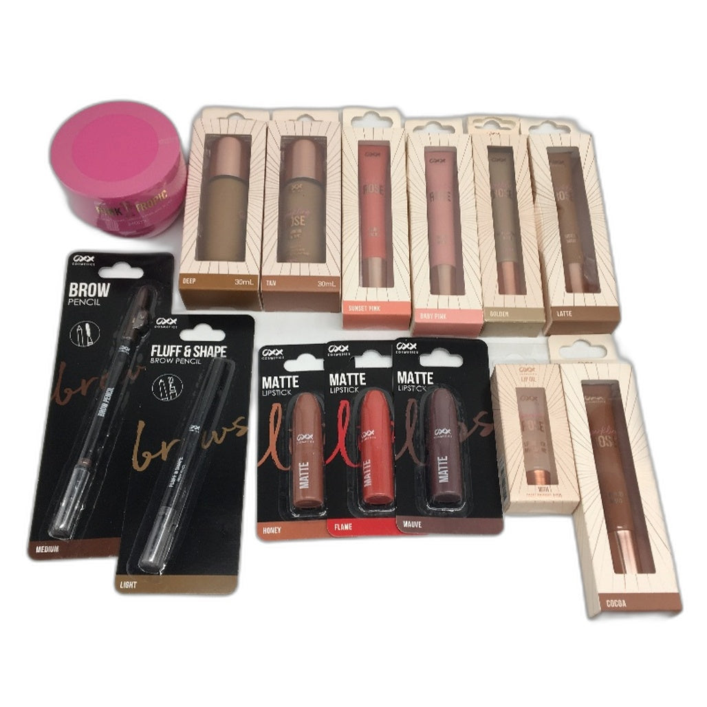 14 Piece BULK LOT- OXX Cosmetics Assorted Make Up & Skin Care Items Pack NEW