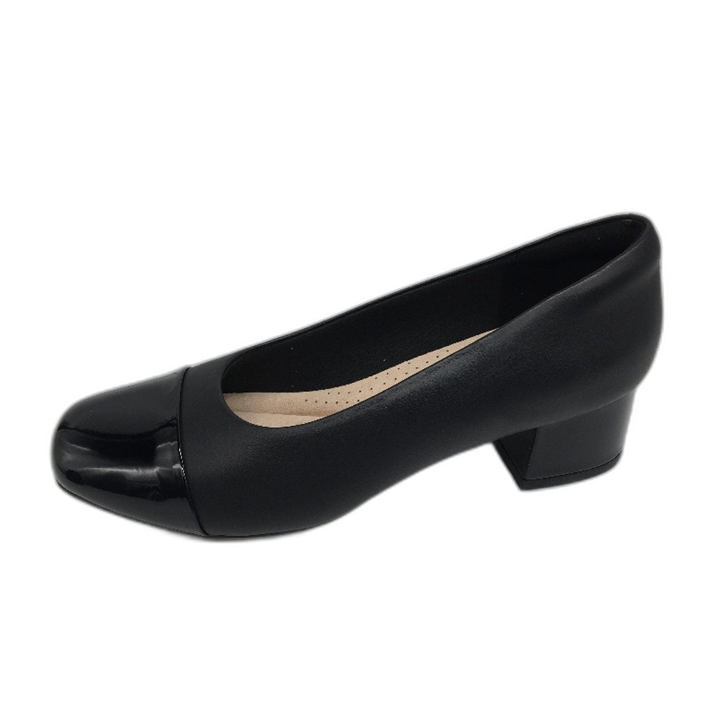 Clarks Black Leather Marilyn Sara Low Heel Shoes Ladies Size US 7 EU 37.5 NEW