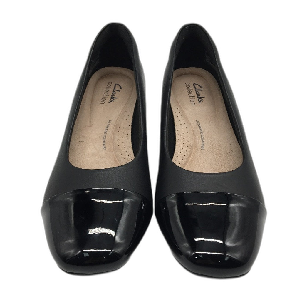 Clarks Black Leather Marilyn Sara Low Heel Shoes Ladies Size US 7 EU 37.5 NEW