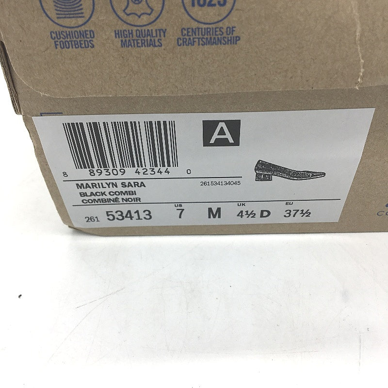 Clarks Black Leather Marilyn Sara Low Heel Shoes Ladies Size US 7 EU 37.5 NEW