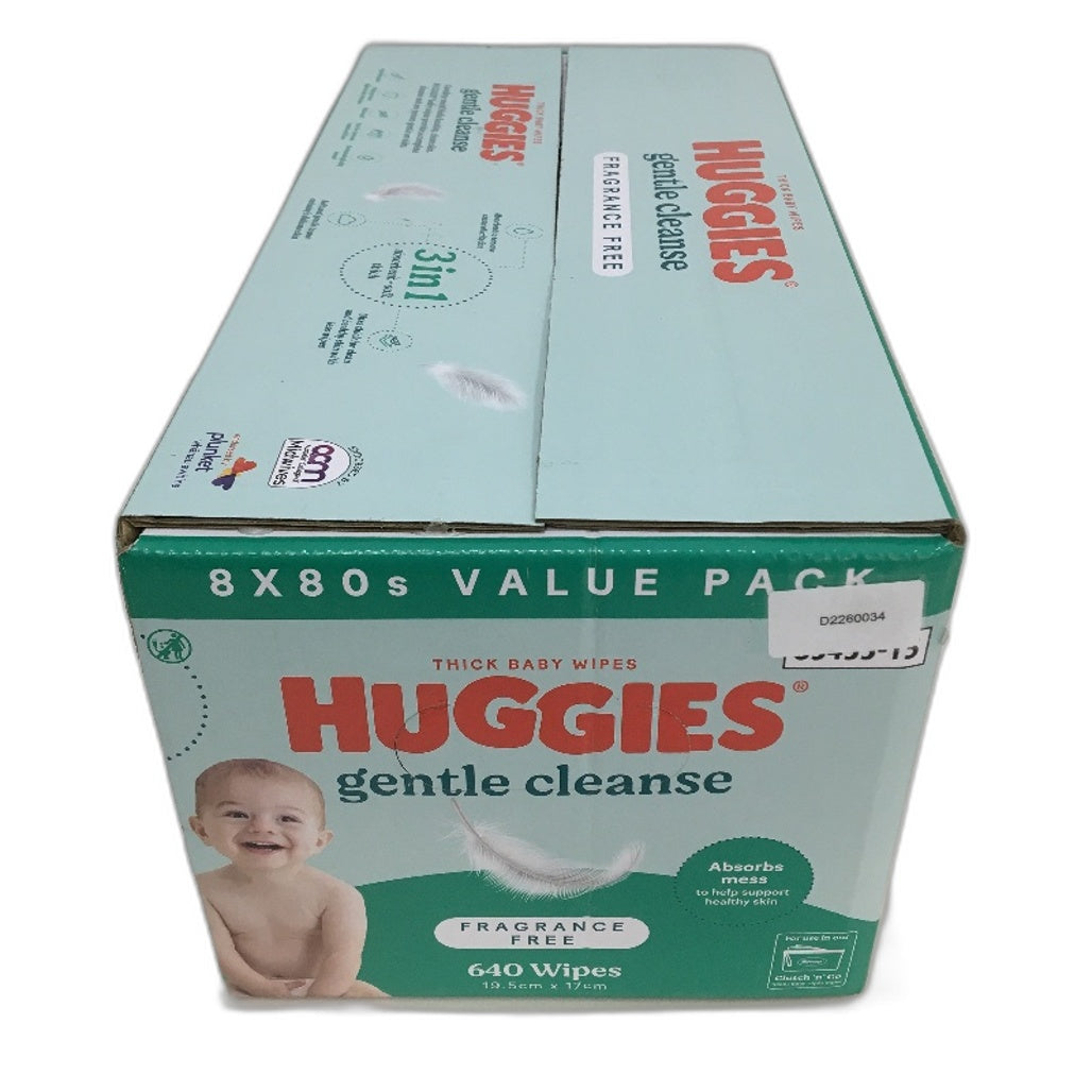 Huggies Thick Baby Wipes Fragrance Free 640 Box Pack 8 x 80s Value Pack NEW