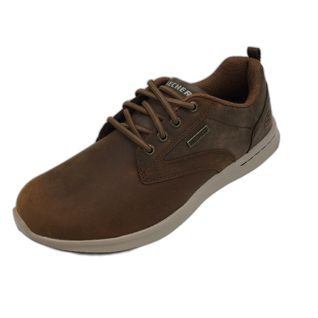 Skechers AirCooled Atigo Brown Leather Waterproof Shoes Men US 10 EU 43 NEW