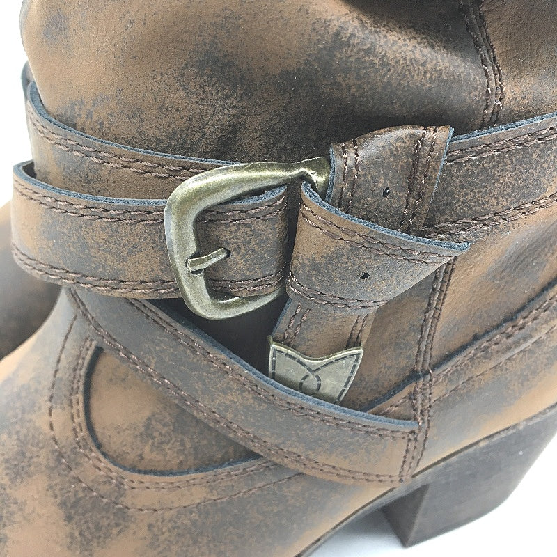 Rocket Dog Leather Look Cowboy Style Pull On Heeled Boots Ladies Size US 7.5 NEW