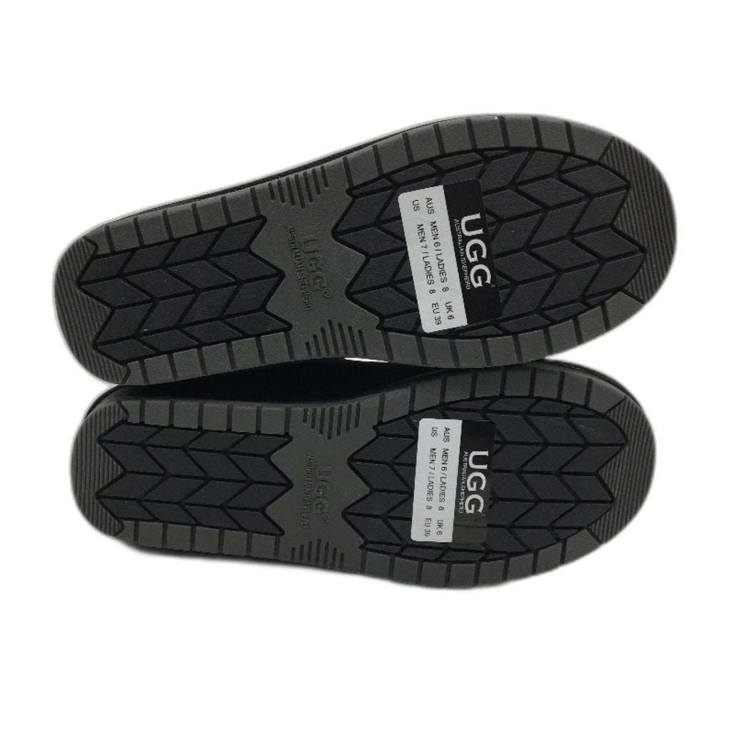 UGG Boots Australian Double Face Sheepskin Black Boots Unisex EU39 M6 L8 NEW