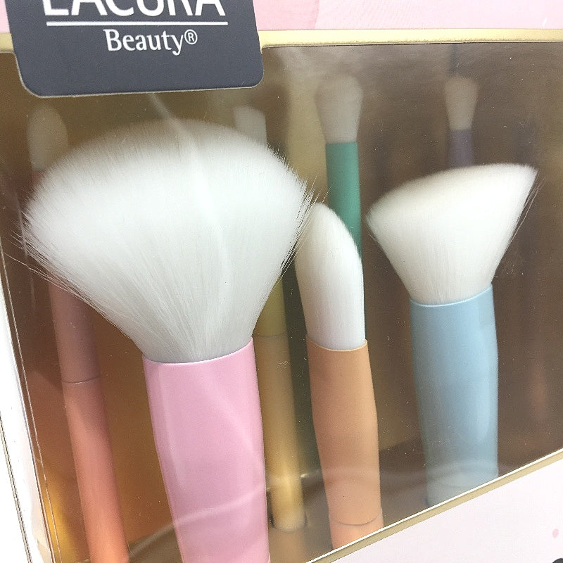 LACURA Beauty Luxurious 9 PCS Pastel Colour Makeup Brush & Sponge Set NEW