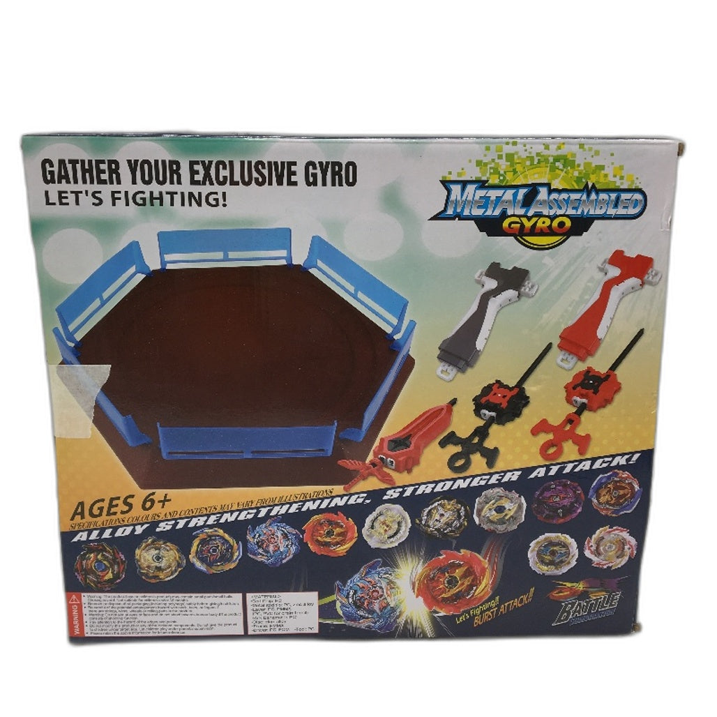 Metal Assembled Gyro Fighting Arena Battle Set Combination With Launchers Age 6+