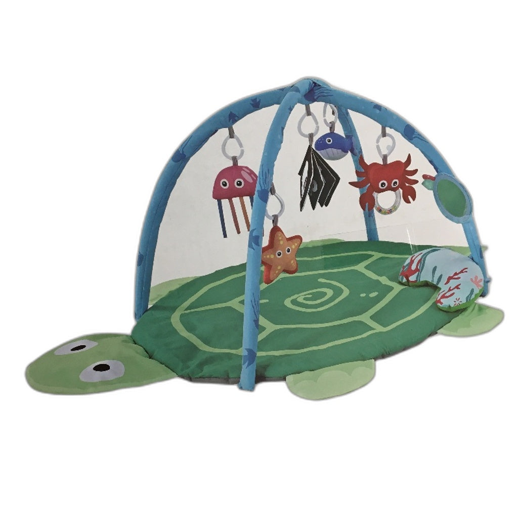 Funny Baby Play Mat Turtle Tummy Time With Detachable Sensory Toys Age 0-18M