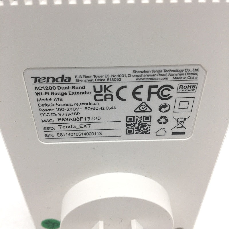 Tenda AC1200 Dual Band Home WiFi Range Extender Signal Booster Gigabit Ethernet