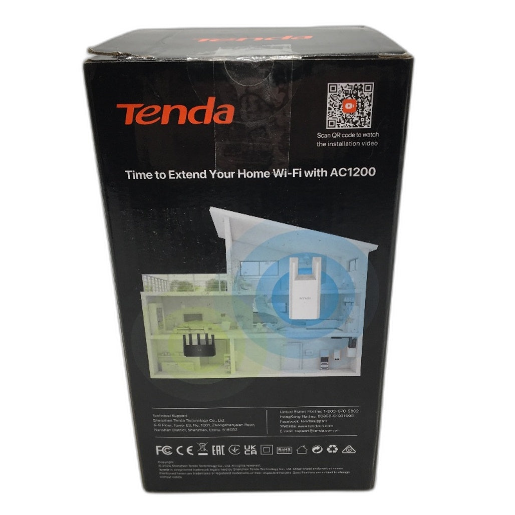 Tenda AC1200 Dual Band Home WiFi Range Extender Signal Booster Gigabit Ethernet