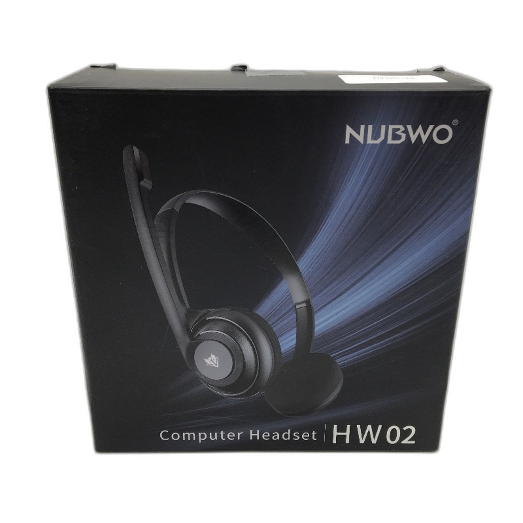 NUBWO HW02 USB Wired Computer Headset With Microphone Lightweight On Ear Black