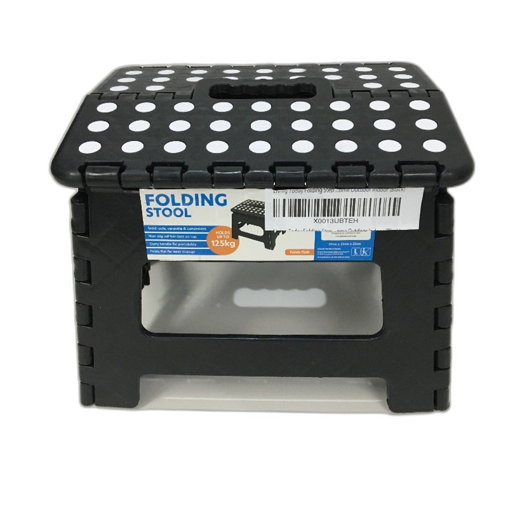 Living Today Folding Step Stool Non Slip With Portable Handle Holds Up To 125KG