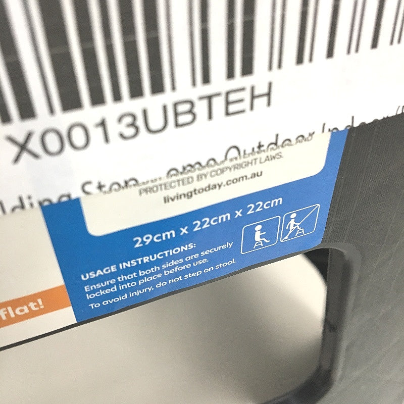 Living Today Folding Step Stool Non Slip With Portable Handle Holds Up To 125KG