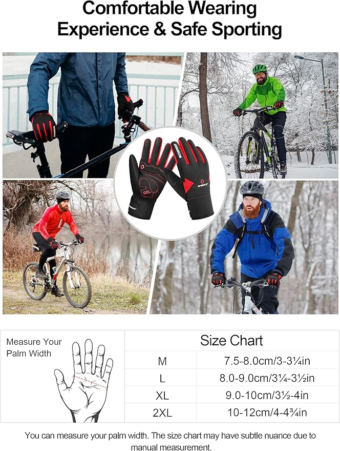 INBIKE Winter Outdoor Cycling Gloves Warm Waterproof Touchscreen Mens Size M NEW