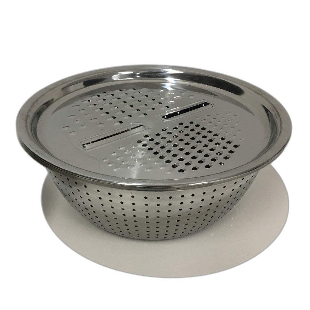 Stainless Steel 3 PCS Multifunctional Drip Draining Basket Bowl Set Grater Tool