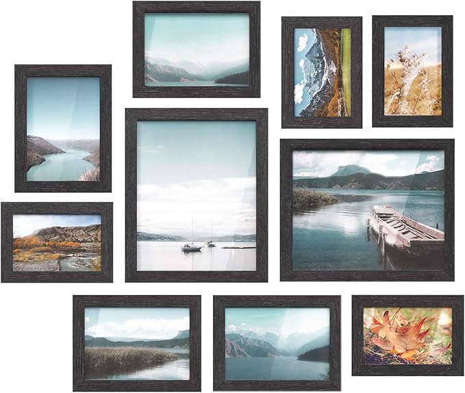 SONGMICS 10 Pack Collage Picture Photo Frames 3 Sizes Set Hanging Tabletop NEW