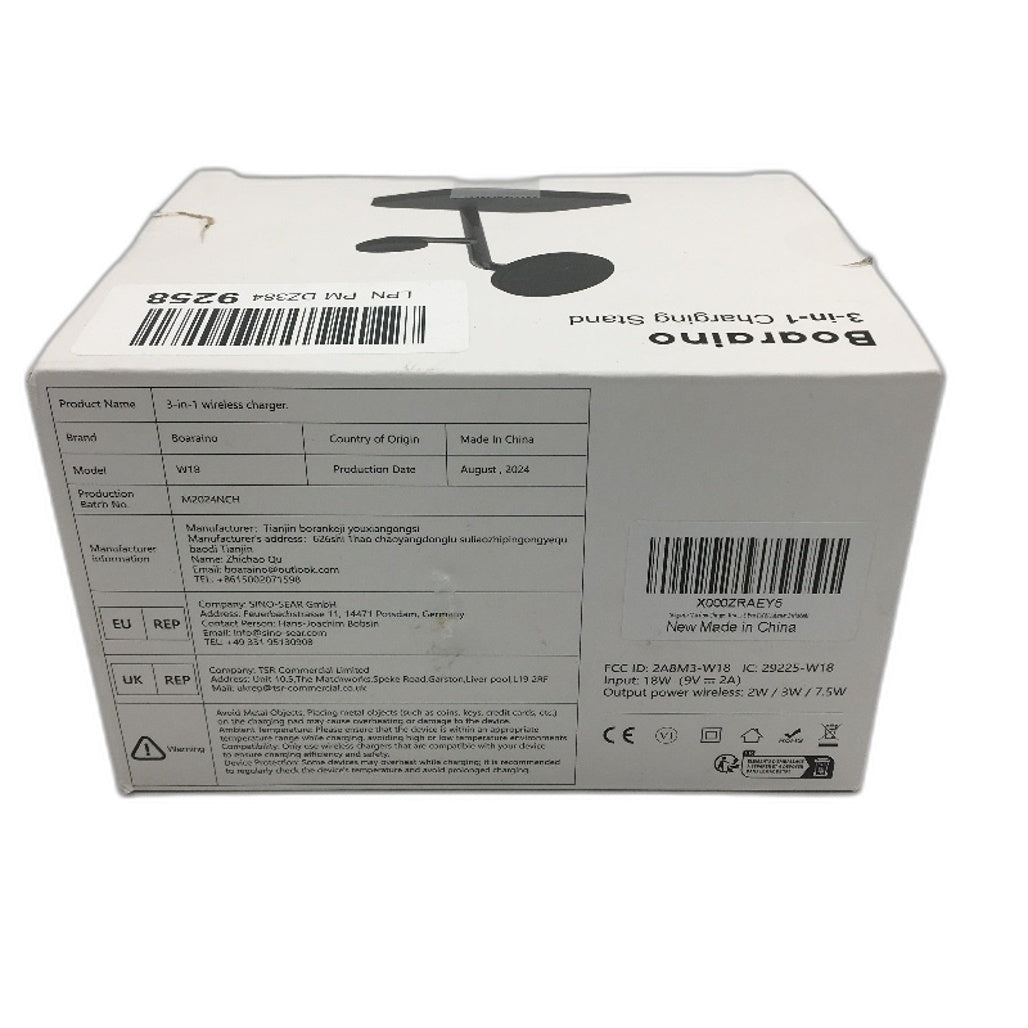 Boaraino 3 In 1 Magnetic Wireless Charger Charging Station Phone Watch Airpods