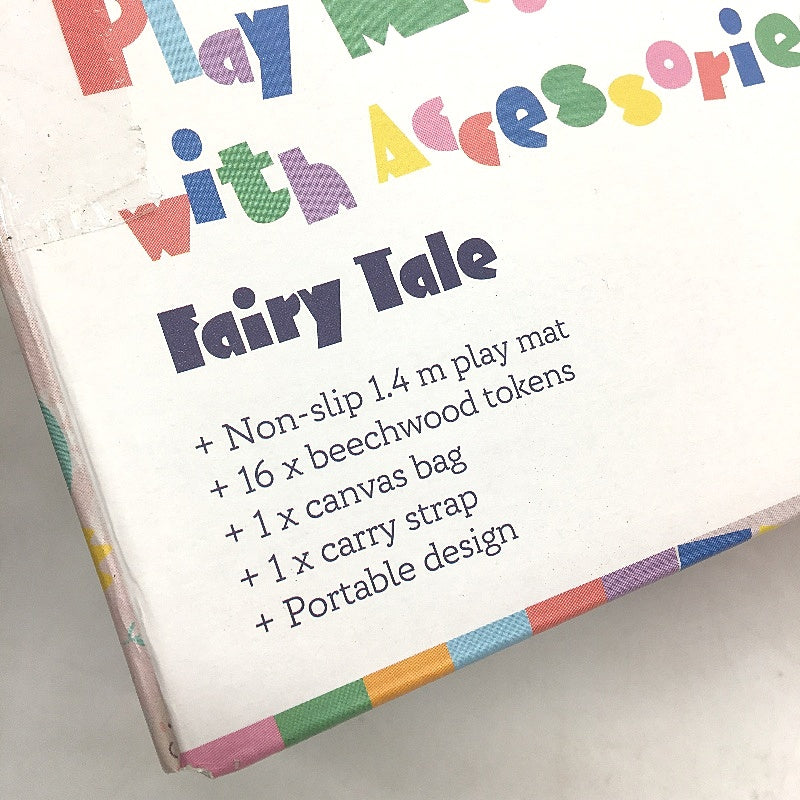 Findon Fairy Tale Pink Non Slip Play Mat With Wooden Token Toy Portable Age 18M+