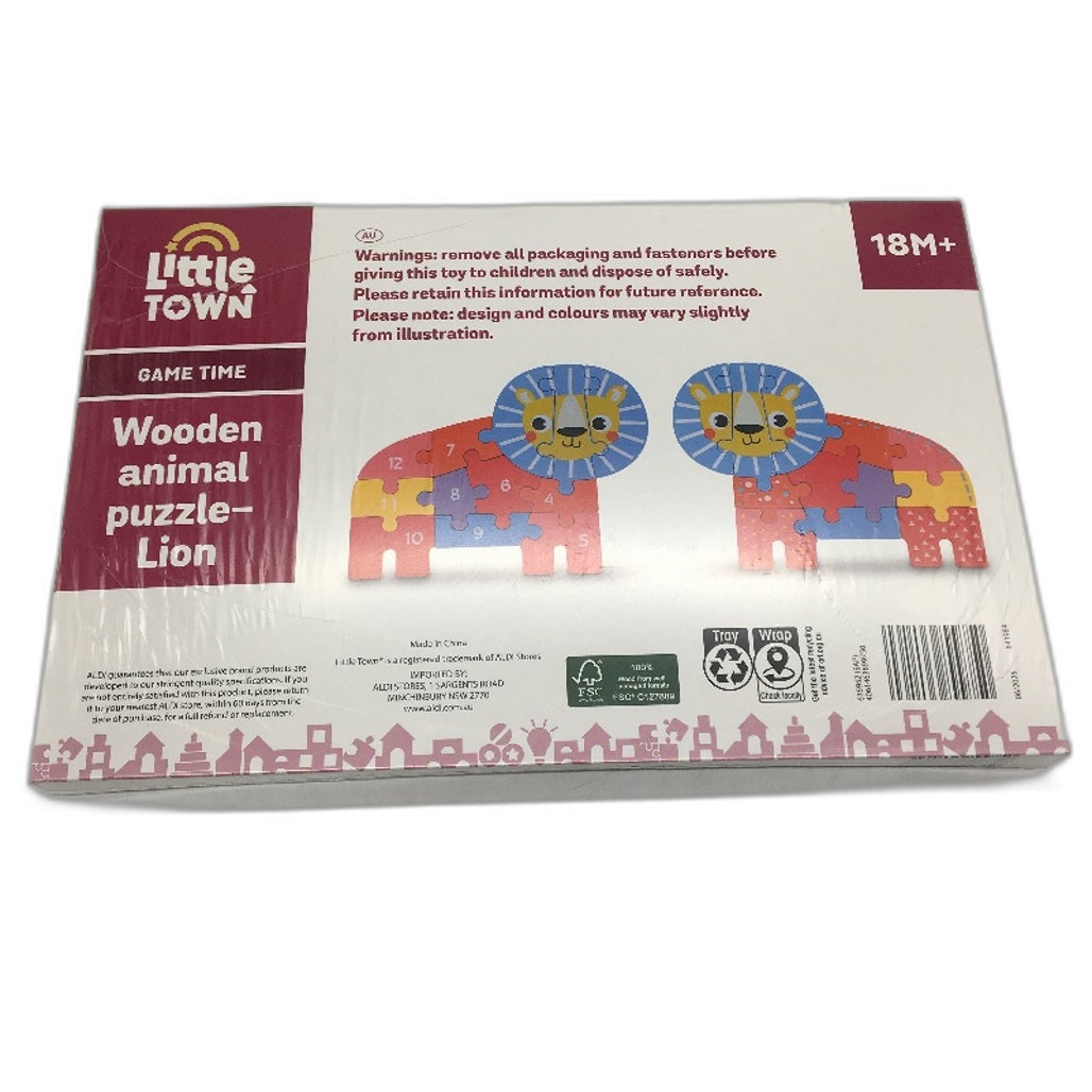 Baby Educational Toys 2PC Bundle Ocean Play Mat Set & Lion Wooden Puzzle Age18M+