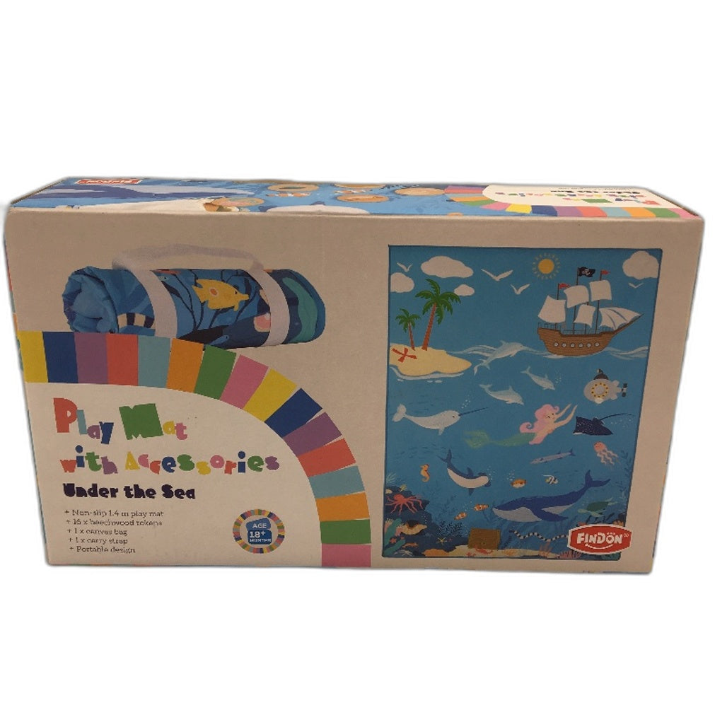 Baby Educational Toys 2PC Bundle Ocean Play Mat Set & Lion Wooden Puzzle Age18M+