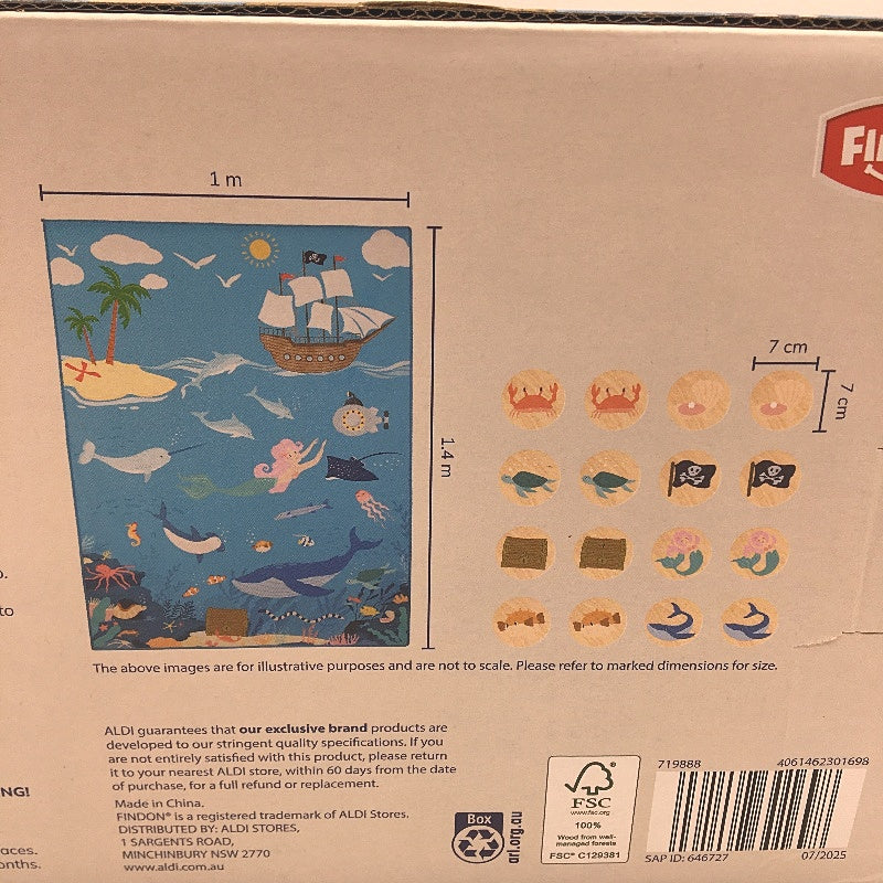 Baby Educational Toys 2PC Bundle Ocean Play Mat Set & Lion Wooden Puzzle Age18M+