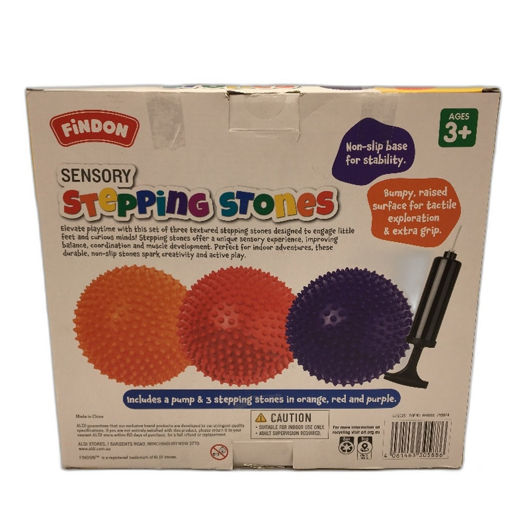 Findon Sensory Stepping Stone Balance 3 Pack Orange Red &Purple With Pump Age 3+