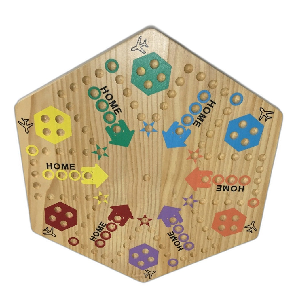 Large Original Marble Game Wooden Wahoo Board Game For 4 6 Players Family Age 3+