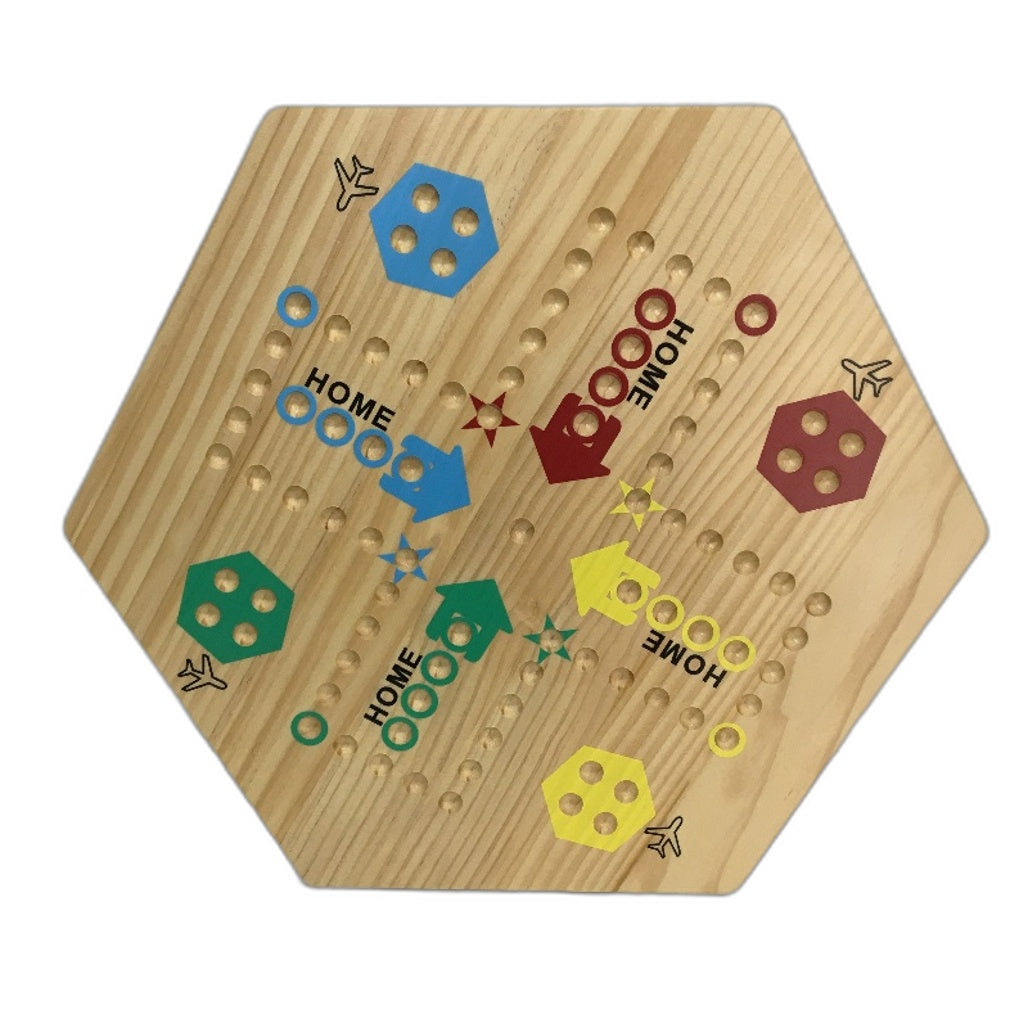 Large Original Marble Game Wooden Wahoo Board Game For 4 6 Players Family Age 3+