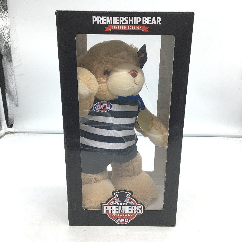 Official AFL 2022 Premiership Bear Geelong Cats Limited Edition Soft Plush Toy