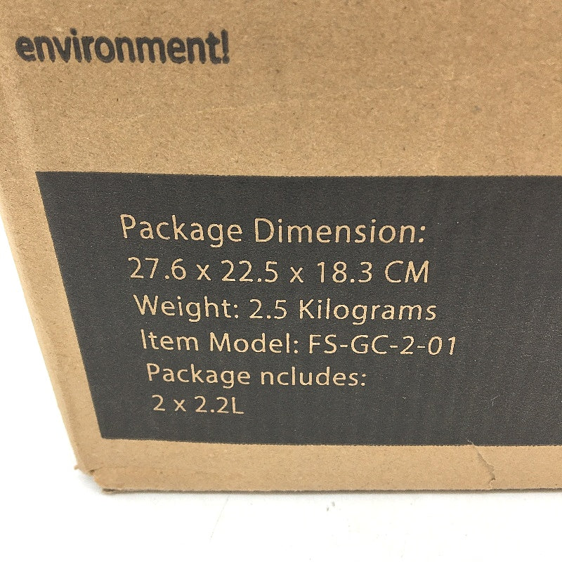Feshory 2 Pack 2.2L Airtight Glass Food Containers With Lids Leakproof BPA Free