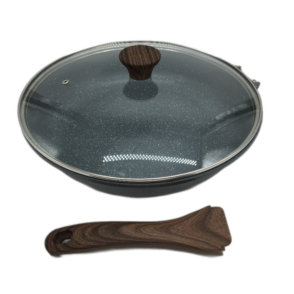 Sensarte 32CM Non Stick Frying Pan Skillet With Glass Lid Cover Safe & Healthy