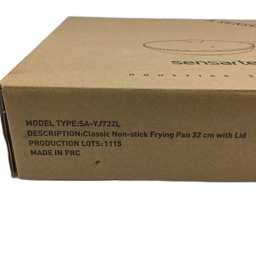 Sensarte 32CM Non Stick Frying Pan Skillet With Glass Lid Cover Safe & Healthy