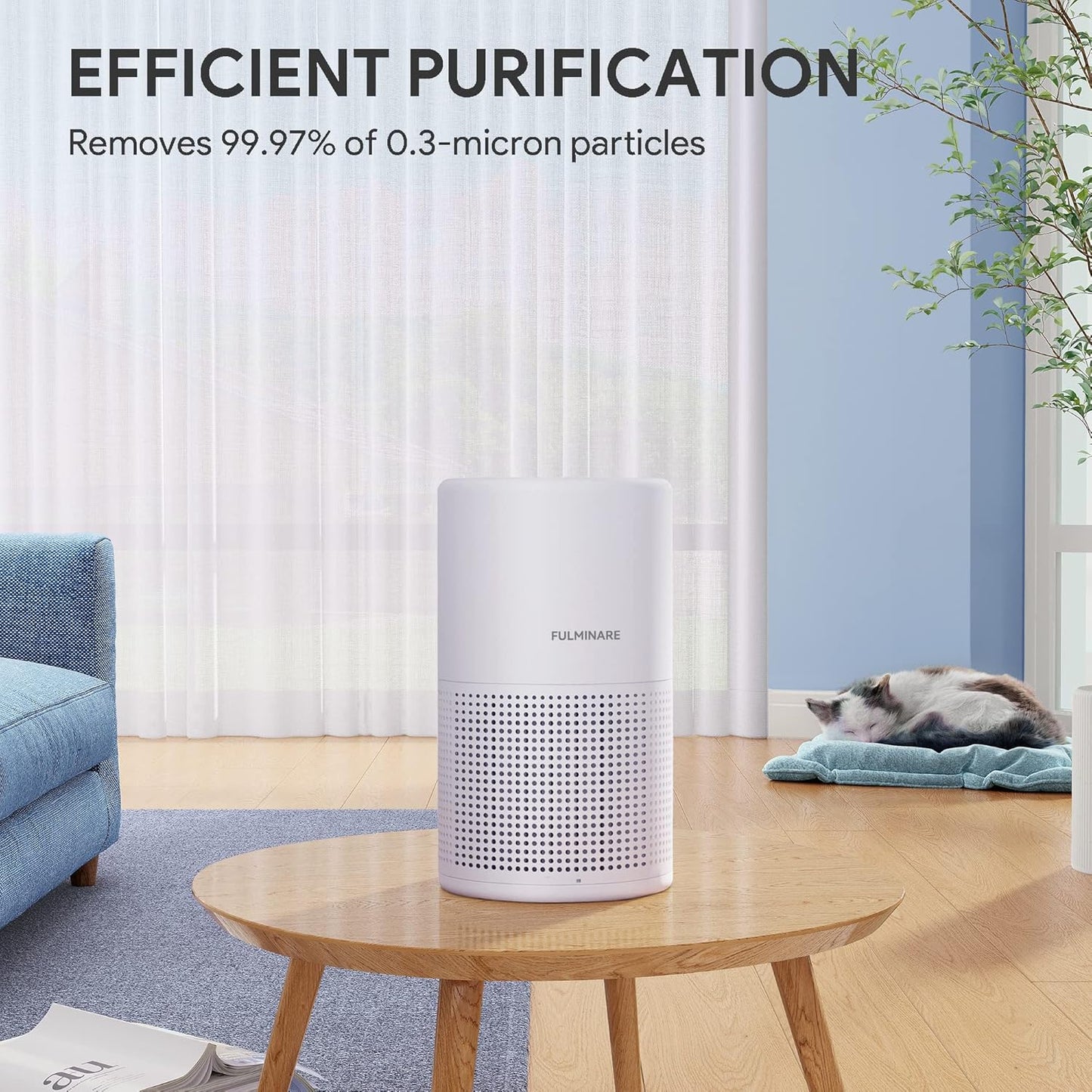 Fulminare PU-P05 True HEPA Filter White Air Purifier with Night Light NEW
