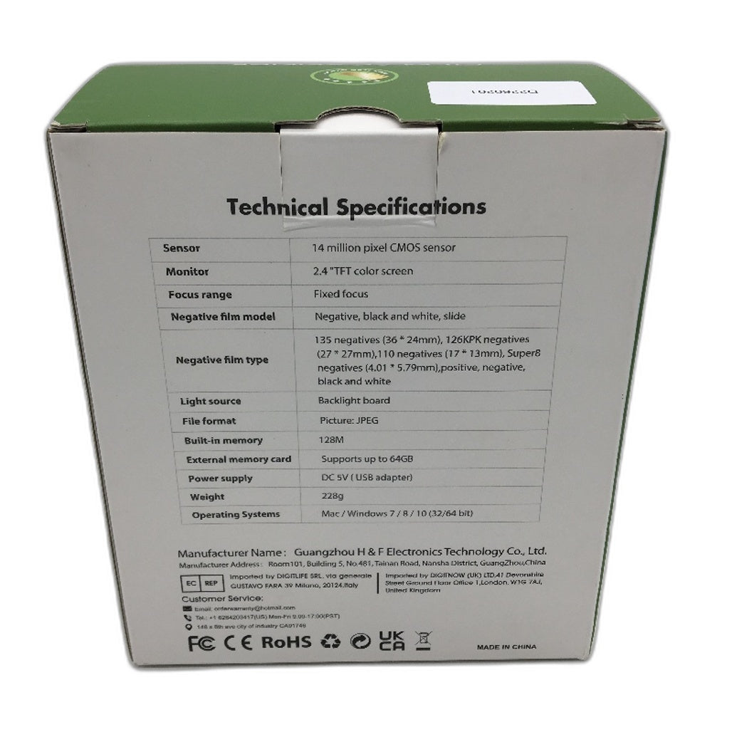 DigitNow All in One High Resolution Film Scanner 126KPK/135/110 Super8 Slide NEW