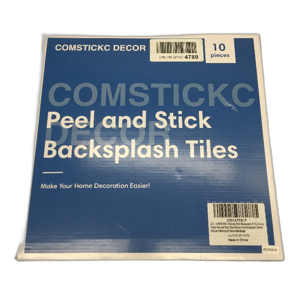 COMSTICKC Decor 10 Piece Beige Fish Scale Peel and Stick Backsplash Tiles NEW