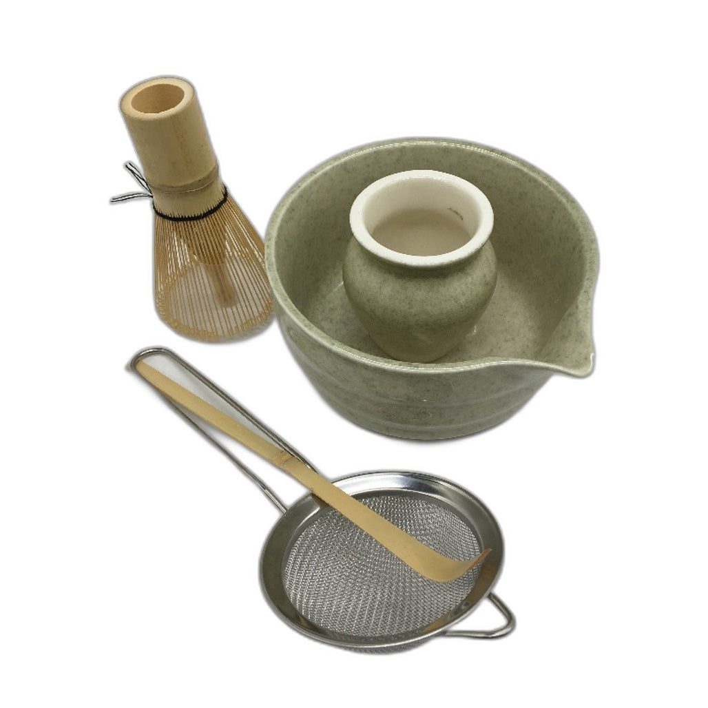 Myrthra 5 Piece Ceramic Ceremonial Matcha Tea Whisking Set Kit in Green NEW