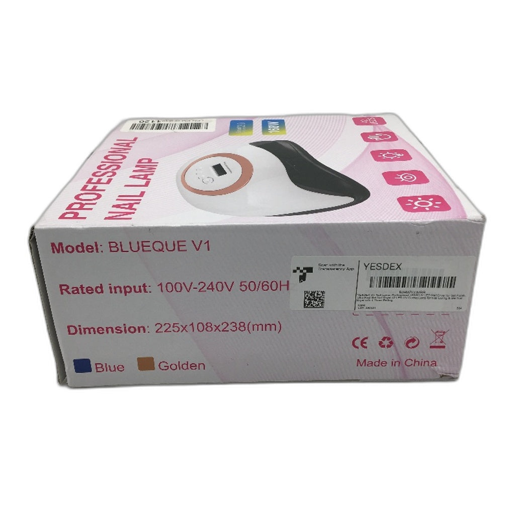 YESDEX BLUEQUE V1 168W 42 LED Professional Nail Curing Lamp White Gold NEW