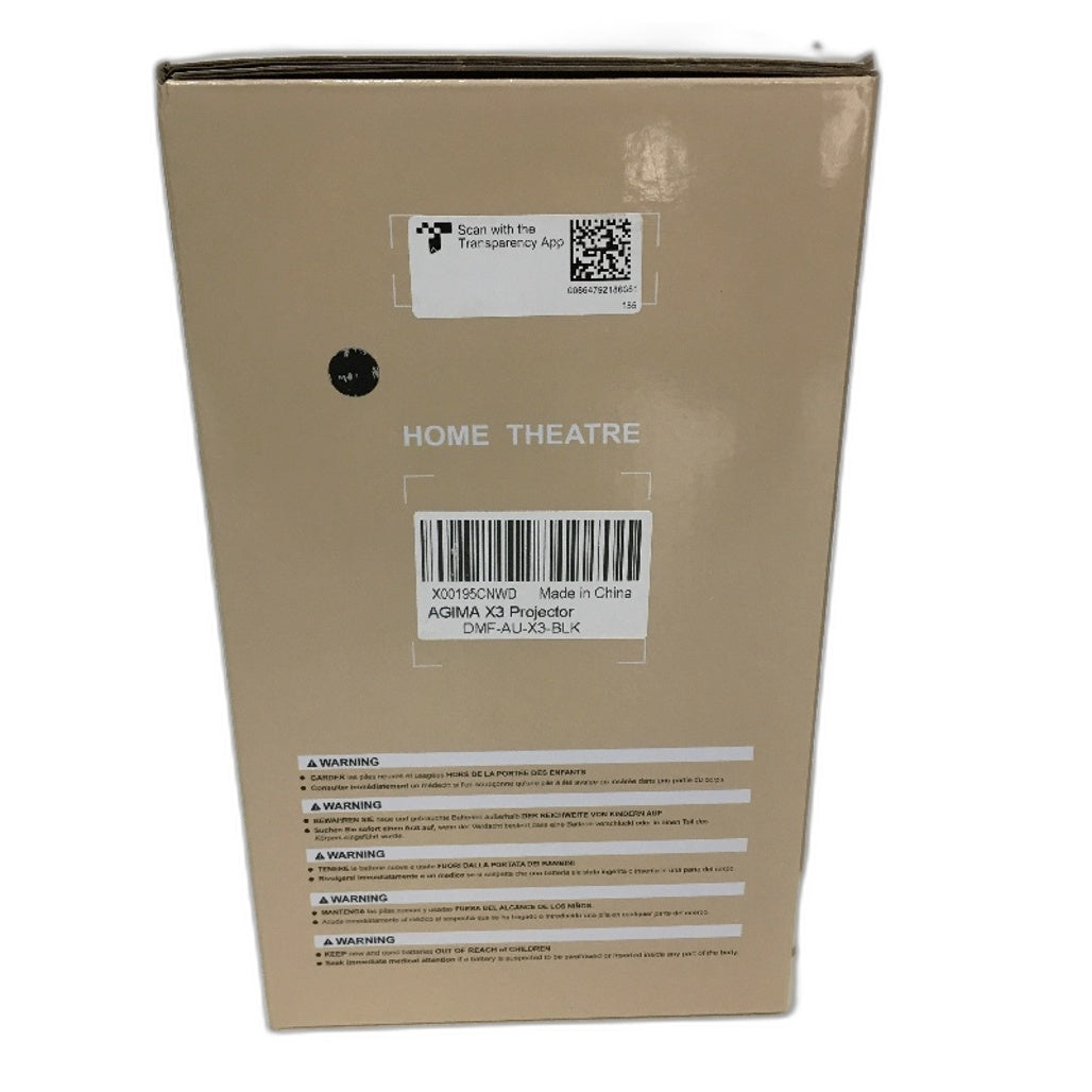 Agima 1080p Built in Smart OS Portable Home Video Projector in Black DEMO