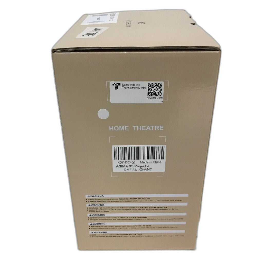 Agima 1080p Built in Smart OS Portable Home Video Projector in White DEMO