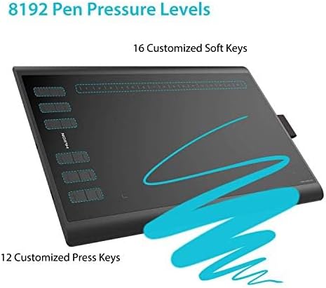 Huion Inspiroy H1060P Battery Free Pen Drawing Graphic Tablet 10x6 Inch NEW
