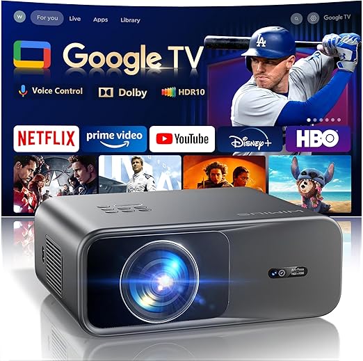 Wimius G1 Google TV Dolby Audio HDR10 Home Theater Video Projector DEMO